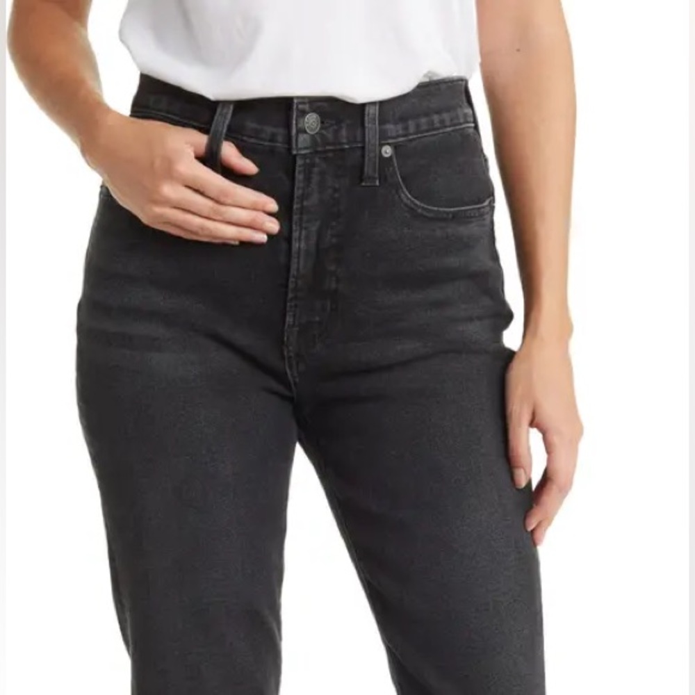Madewell Black Flare Crop Jeans